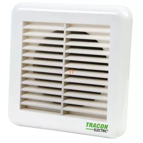  Carcasă fixă pentru exterior cu grilaj pentru ventilator de baie, 151×151×45 mm, VFS100 Tracon