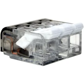   Conector pentru cabluri fără șuruburi, transparent, cu capac detașabil, 0,2–4 mm², 32 A, 3P, RVON3 Tracon