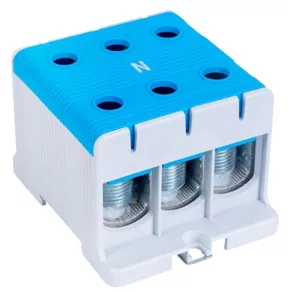   Conector de ramificație pentru circuitul principal Tracon, montabil pe șină sau pe suprafață, albastru, 35-150 mm², 320 A, FLEAL-150/3K