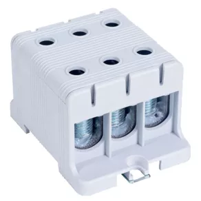   Conector de derivare pentru circuitul principal Tracon, montabil pe șină, gri, 6-50 mm², 160 A, FLEAL-50/3