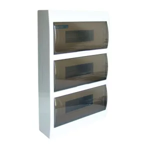   Distribuitor mic de perete, cu 3 rânduri, 42 de module, cu ușă transparentă, IP40, cu șină PE/N, EDFK-14/3 Tracon