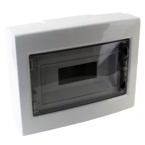   Tracon distribuitor mic de perete, cu un singur rând, 12 module, cu ușă de culoare fum, IP40, fără șină, cu ușă plană EDFKS-12/1