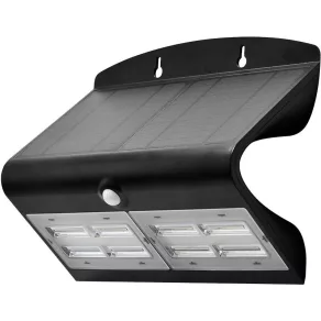   Corp de iluminat de perete cu LED-uri și panou solar, cu senzor de mișcare, negru, 7 W, 4000 K, 800 lm, IP65, 3,7 V, 4 Ah - Tracon LSLBB7W