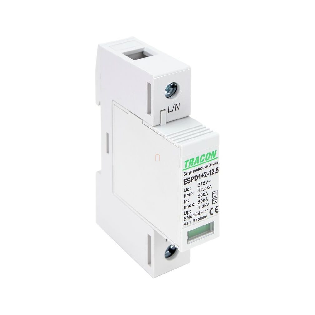 Dispozitiv de descărcare supratensiune tip AC T1+T2, cu cartuș înlocuibil ESPD1+2-12.5-1P