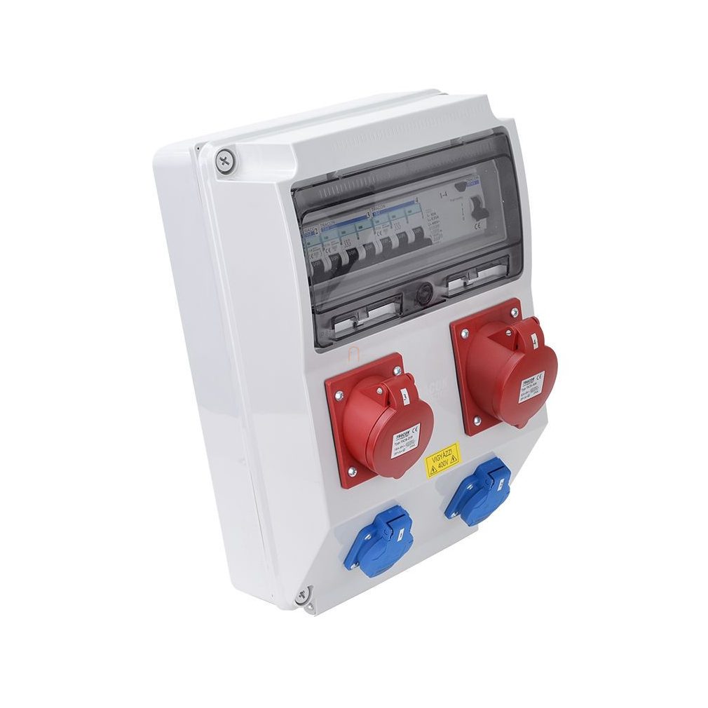 Cutie de racordare cu protecție, cablată, 2×SCHUKO+1×32A 5P,+1x16A 5P, TDB12-12MV Tracon