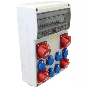   Cutie de joncțiune cu protecție, cablată 6×SCHUKO+2×16A 3P+N+E+2×32A 3P+N+E TDB13-16MV Tracon