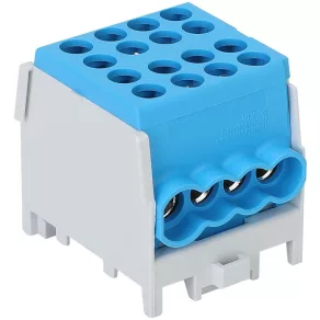   Conector de derivație pentru circuitul principal, montabil pe șină, albastru, 2,5–25 mm², 101 A, FLECU-25-16-4K, Tracon