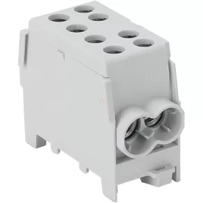   Clemă de ramificație pentru circuitul principal, montabilă pe șină, gri, 6-35 mm², 125 A, FLECU-35-25-2 Tracon