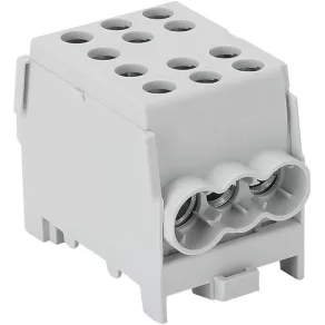   Conector de derivare pentru circuitul principal Tracon, montabil pe șină, gri, 6-35 mm², 125 A, FLECU-35-25-3