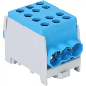   Conector de derivare pentru circuitul principal Tracon, montabil pe șină, albastru, 6-35 mm², 125 A, FLECU-35-25-3K