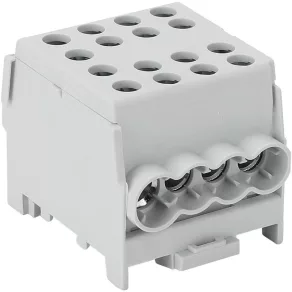   Conector de derivare pentru circuitul principal Tracon, montabil pe șină, gri, 6-35 mm², 125 A, FLECU-35-25-4