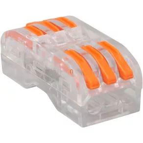   Conector de cablu fără șuruburi Tracon, extensibil, transparent, 0,5–4 mm², 32 A, 3 poli, OVOTT33