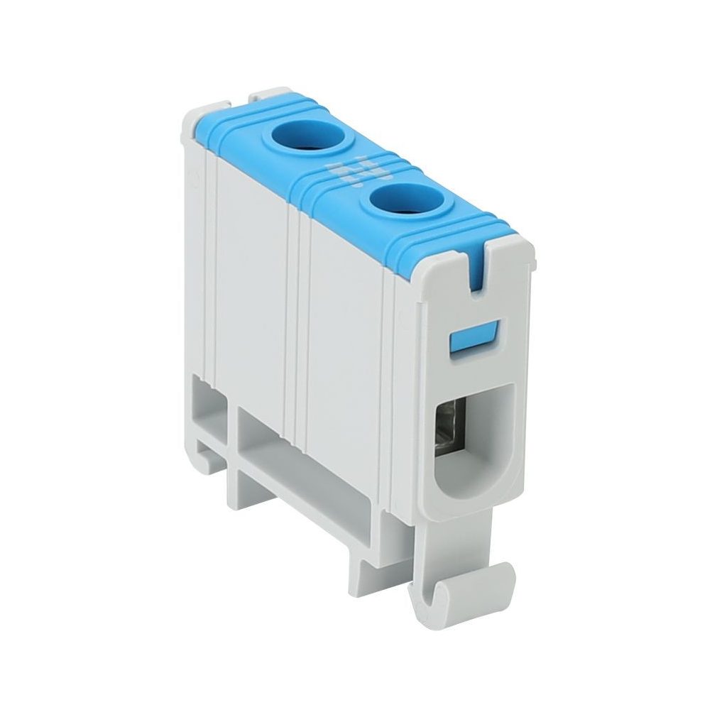 Tracon conector de derivație pentru circuit principal, montabil pe șină, albastru 1,5-16 mm2 85A FLEAL-16/1K