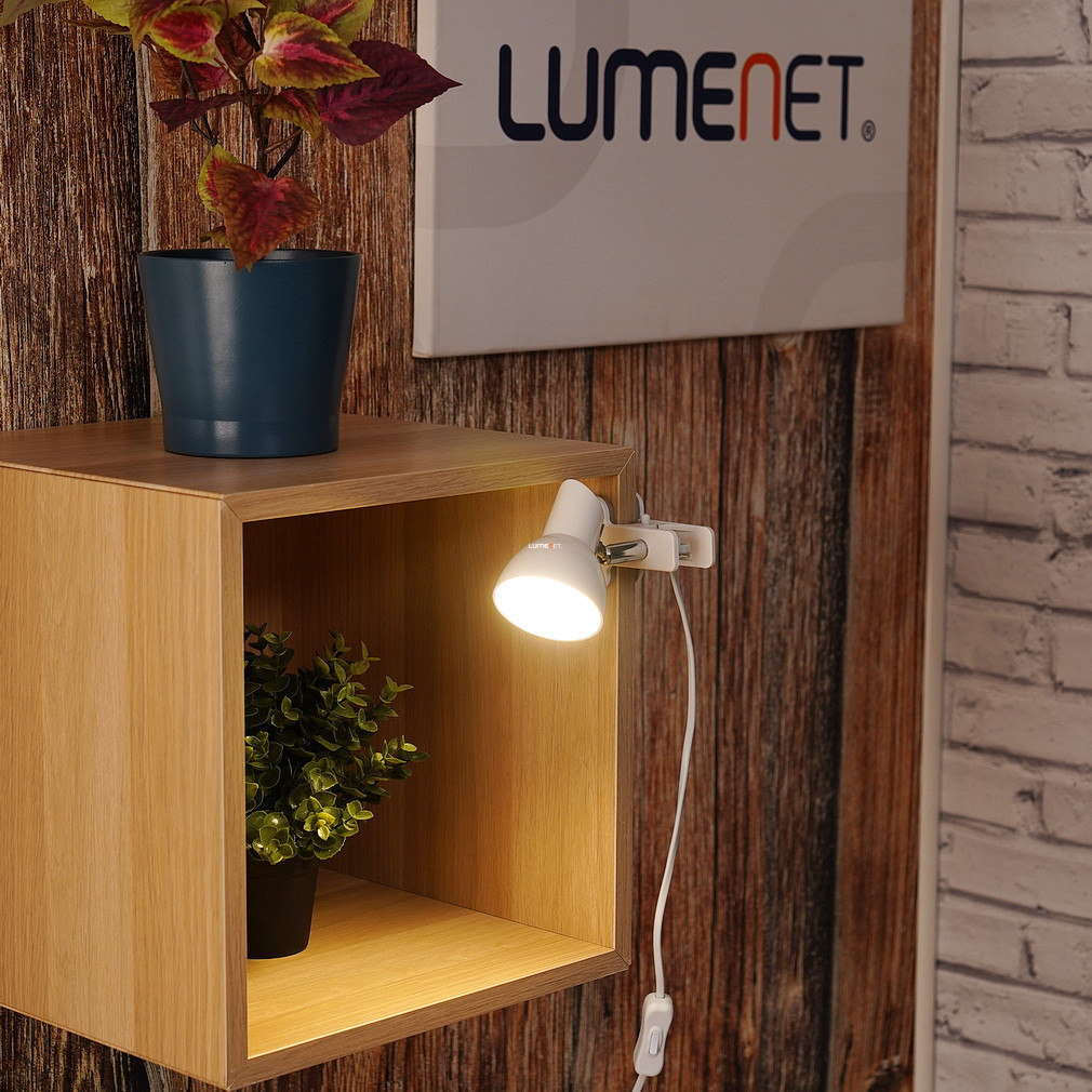 Lampă de noptieră albă 10 cm - Noah Rábalux 1477, 3000 K, 360 lm, 5 W