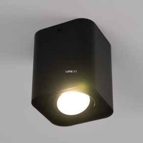 Spot de tavan pătrat, negru - Kobald Rábalux 2049