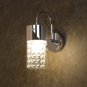   Cârlig de perete pentru baie, culoare crom, cu lanț din cristal - Niagara Rábalux 2194