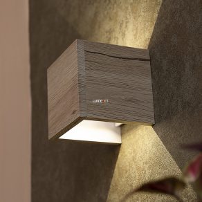   Lampă LED cub cu efect de lemn, montată pe perete, 7 W, alb cald - Cinnamon Rábalux 3090