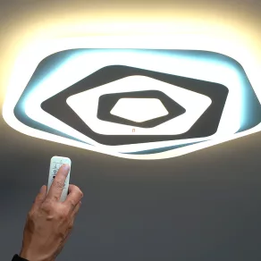   Lampă LED de tavan cu model pentagonal stilizat și telecomandă - Taneli Rábalux 3098