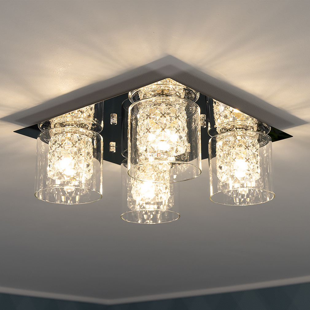 Lampa de tavan cu cristale și abajururi din sticlă - Duchess Rábalux 3115