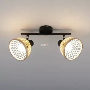 Lampă spot pentru tavan, două prize - Rattan Rábalux 3134