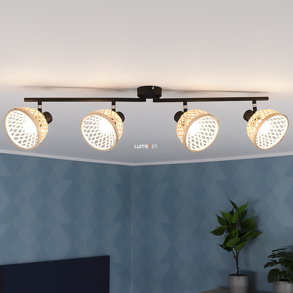 Lampa spot în culoare negru-natural - Rattan Rábalux 3136