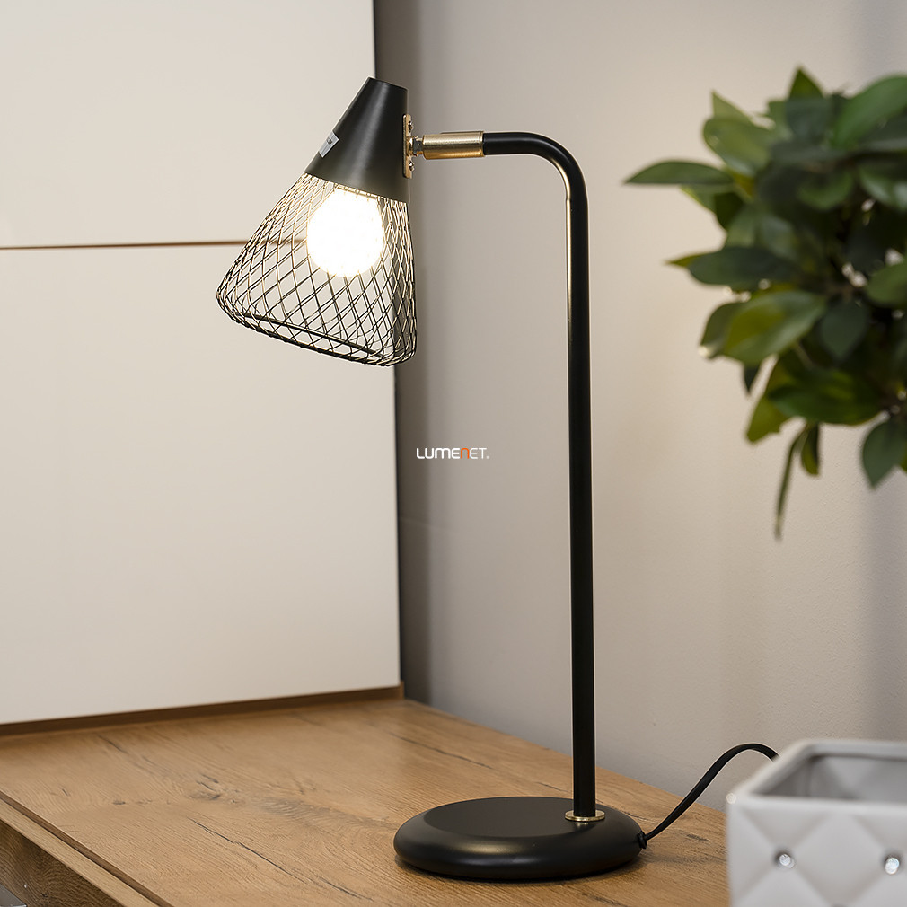 Lampa de masă cu rețea, negru, 46 cm - Fanny Rábalux 3181, cu 1xE14 soclu