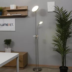   Lampă de podea LED minimalistă cu braț de citit și intensitate luminoasă reglabilă prin întrerupător - Ophus Rábalux 3239, sticlă, 3000 K, 2110 lm, 23 W