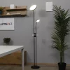 Lampă de podea cu LED și braț de citit, în stil minimalist, cu intensitate luminoasă reglabilă prin întrerupător, 180 cm - Ophus Rábalux 3240, sticlă, 3000 K, 2110 lm, 23 W