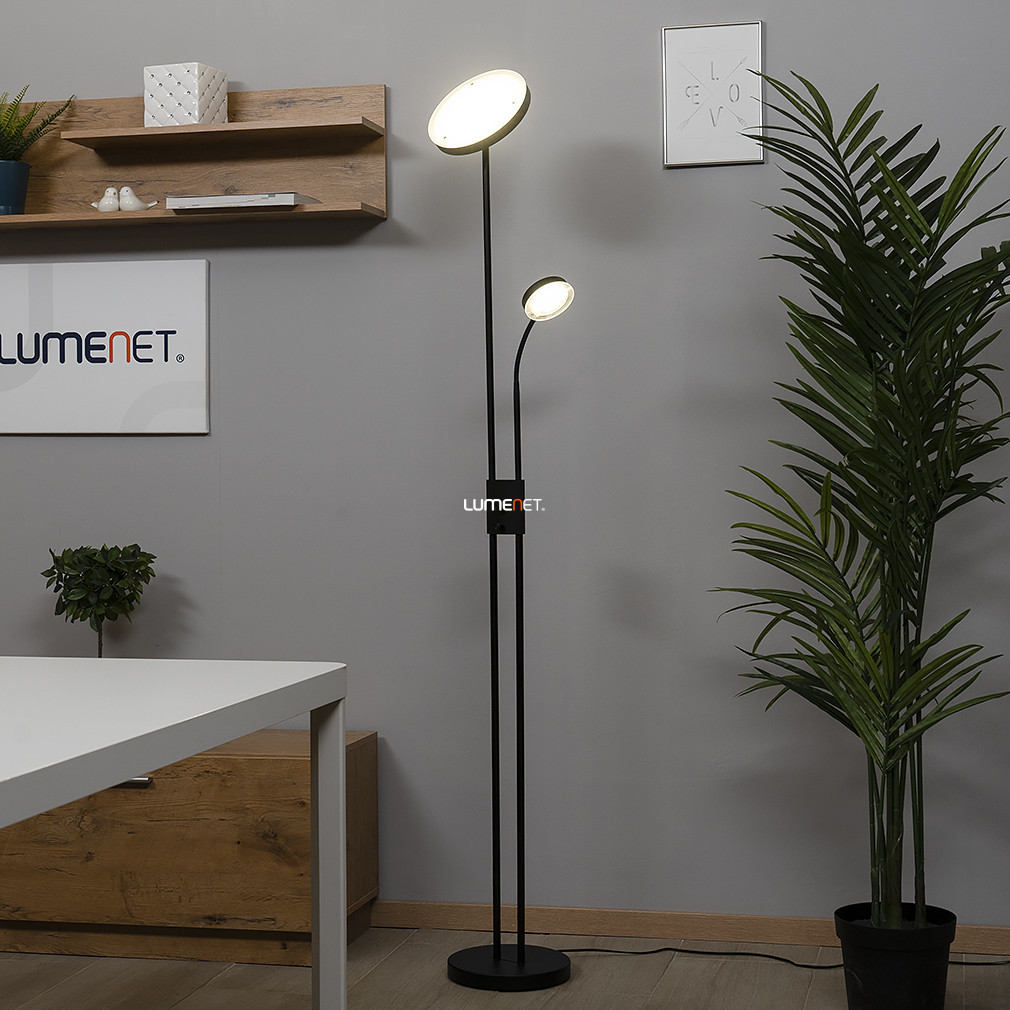Lampa de led cu braț de citit în stil minimalist, cu intensitate reglabilă prin comutator, 180 cm - Ophus Rábalux 3240, sticlă, 3000 K, 2110 lm, 23 W