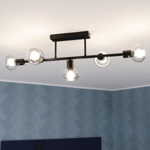   Candelabru cu cupolă din sticlă și 5 socluri - Sullivan Rábalux 3296