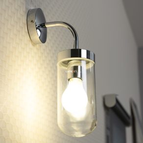   Aplică de baie cu capac din sticlă, crom - Yago Rábalux 3309