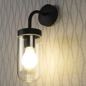   Aplică de baie cu capac din sticlă, negru - Yago Rábalux 3310