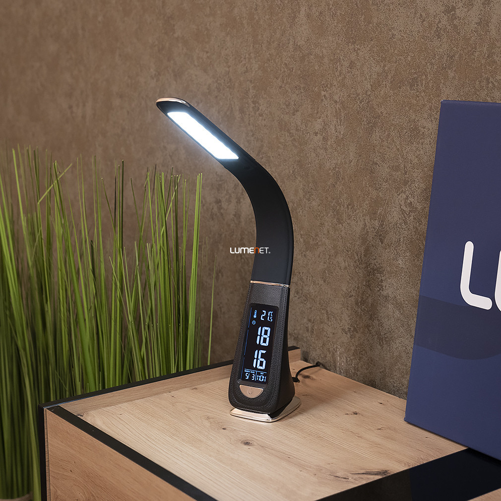 Lampa de masă cu ceas digital 33 cm - Lionel Rábalux 3517, afișare dată 1xCR2032 baterie (inclusă), 5000 K, 260 lm, 5 W