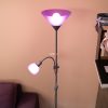 Lampă de podea violetă cu braț de citit, 178 cm - Action Rábalux 4020, întrerupător pe cablu, 1xE27+1xE14 soclu