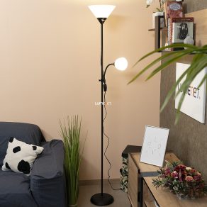   Lampă de tavan cu braț de citit, 178 cm - Action Rábalux 4062, întrerupător pe cablu, 1xE27+1xE14 soclu