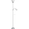 Lampă de tavan cu braț de lectură, argintiu-alb, 178 cm - Action Rábalux 4064, întrerupător pe cablu, 1xE27+1xE14 soclu