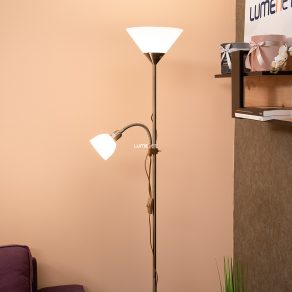   Lampă de tavan din bronz cu braț de lectură, 178 cm - Action Rábalux 4065, întrerupător pe cablu, soclu 1xE27+1xE14