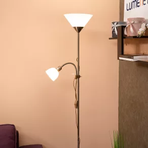   Lampă de tavan din bronz cu braț de citit, în ambalaj deschis (Acțiune)
