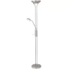 Lampă de tavan reglabilă cu braț de citit, 181 cm, culoare argintiu - Beta Rábalux 4075, comutator dimmer, sticlă, 1xR7s+1xG9 soclu