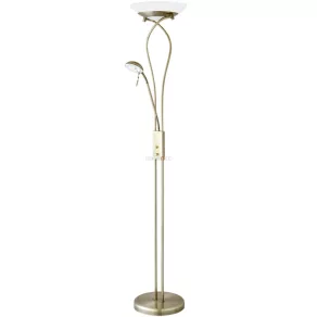   Lampă de tavan reglabilă cu braț de citit, 174 cm, culoare alb-bronz - Gamma Rábalux 4078, comutator dimmer, sticlă, 1xR7s+1xG9 soclu
