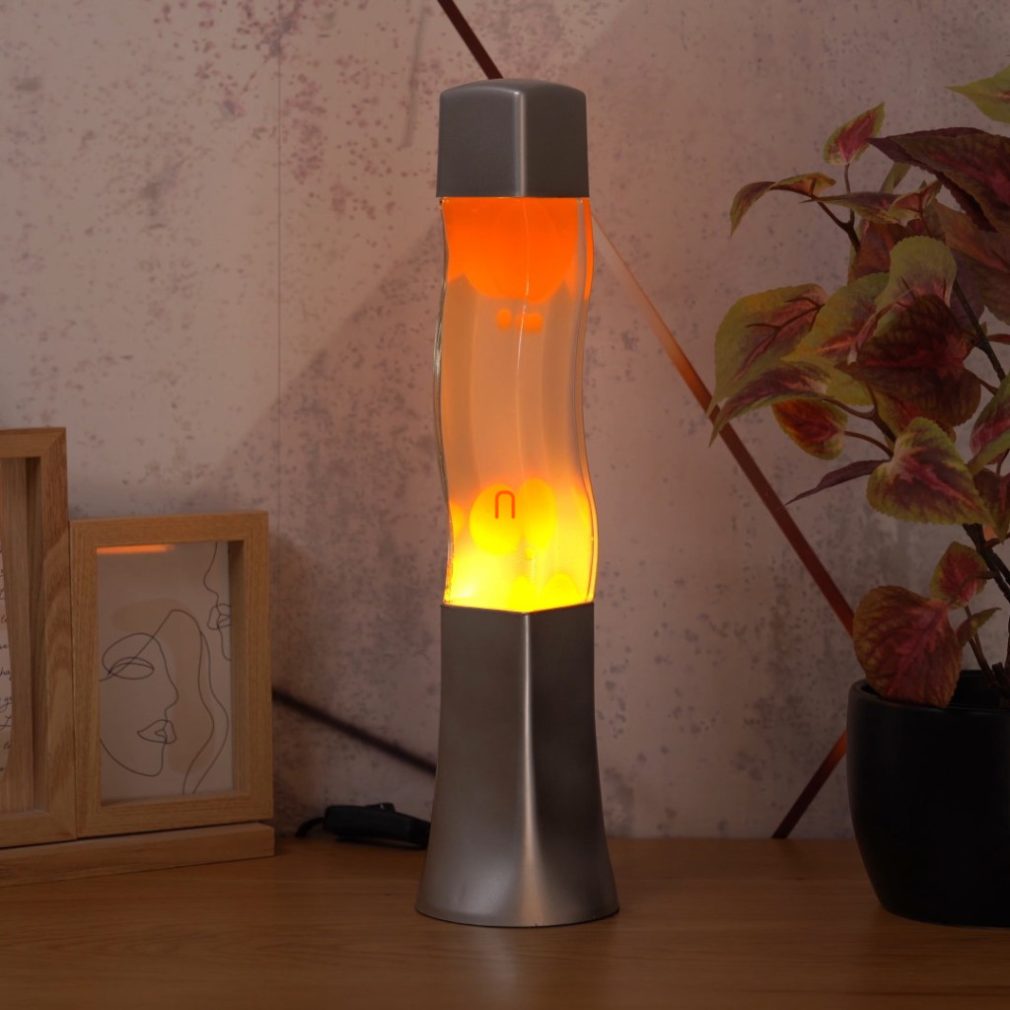 Lampa lava cu sursă de lumină, 41 cm, portocaliu - Marshal Rábalux 4110, cu soclu 1xE14
