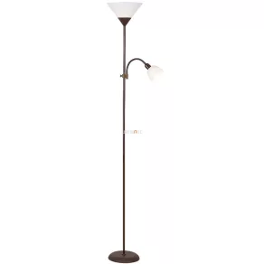  Lampă de tavan cu braț de citit, alb-maro, 178 cm - Action Rábalux 4188, întrerupător, sticlă, 1xE27+1xE14 soclu