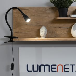   Spot LED de masă cu clemă, negru, 35 cm - Jeff Rábalux 4197, 3000 K, 330 lm, 4,5 W