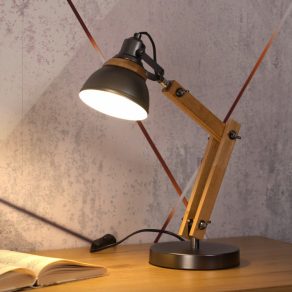   Lampă de masă reglabilă din lemn, 47 cm - Aksel Rábalux 4199, cu soclu 1xE14