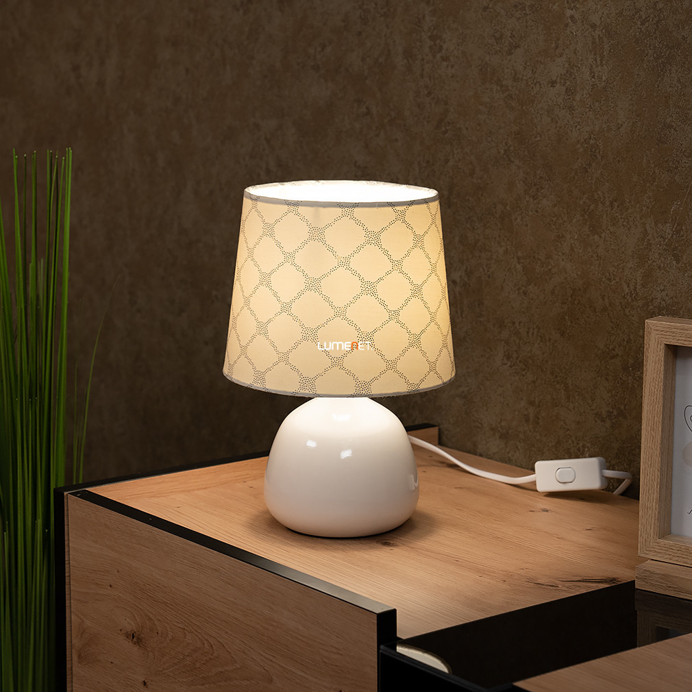 Lampa de masă din ceramică, 26 cm - Ellie Rábalux 4379, cu soclu 1xE14