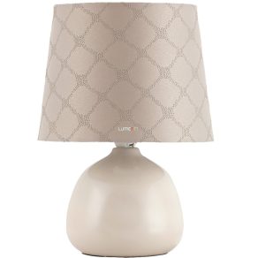   Lampă de masă cu model, bej, 26 cm - Ellie Rábalux 4380, cu soclu 1xE14