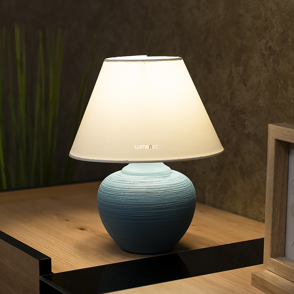 Lampa de masă albastră, 25 cm - Molly Rábalux 4392, cu soclu 1xE14