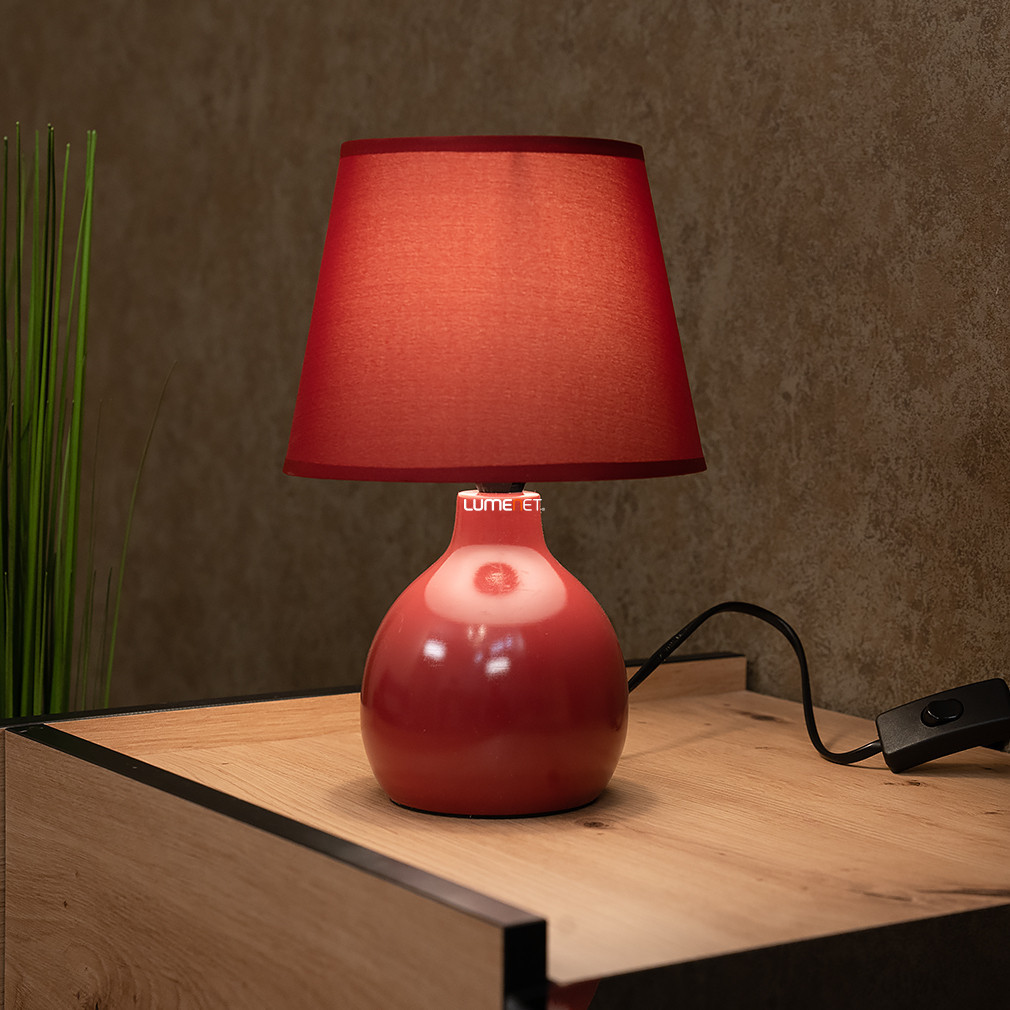 Lampa de masă bordó, ceramică, 28 cm - Ingrid Rábalux 4478, cu soclu 1xE14