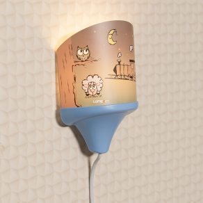   Lampa de veghe de perete pentru copii cu sursă de lumină LED, culoare albastră - Shepherd Rábalux 4569