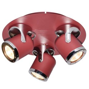   Spot de tavan cu trei socluri, roșu-crom - April Rábalux 5039